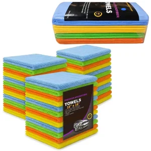 36-Piece Pack Microfiber Cloth Quick-Dry 40x40cm Absorbent Car Detailing and Kitchen Cleaning Towel