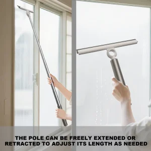 360-Degree Adjustable Window Squeegee with Soft TPR Blade for Glass Cleaning