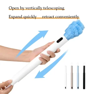 360-Degree Retractable Electric Microfiber Duster for Household Cleaning