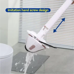 360-Degree Rotatable Triangle Mop with Water Wiper, No-Hand-Washing, Reusable Microfiber Head