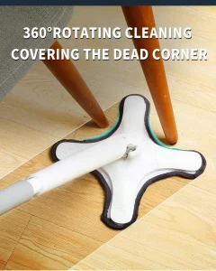 360-Degree Rotating Four-Corner Telescopic Self-Wringing Microfiber Mop for Tile Gaps