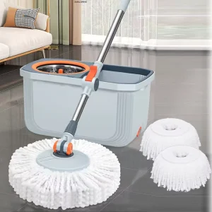 360-Degree Rotating Microfiber Spin Mop and Bucket Set for Hardwood and Tile Floors