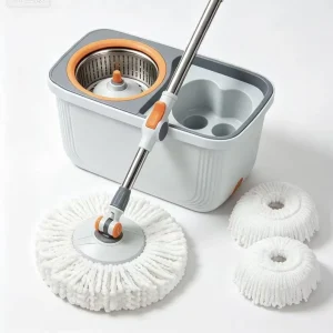 360-Degree Rotating Microfiber Spin Mop and Bucket Set with Replacement Head