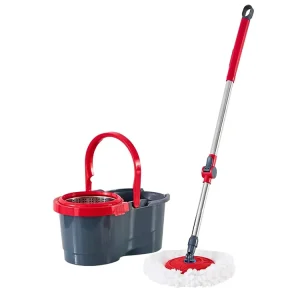 360-Degree Rotating Spin Mop and Bucket Set with Microfiber Refill Head for Home Floor Cleaning