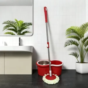 360-Degree Rotating Spin Mop with Dual-Drive Bucket and Stainless Steel Handle