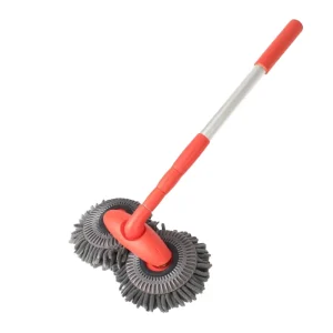 360-Degree Rotation Double-Head Car Cleaning Brush PP Chenille Detachable Retractable 3-Section Extended Handle