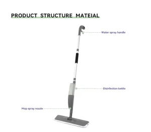 360-Degree Spray Mop with Microfiber Pad, Refillable Large-Capacity Water Tank