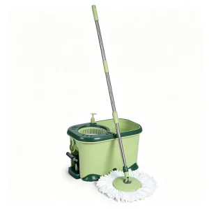 360 Degree Swivel Microfiber Mop Head Mop Bucket Combo Rotation Washing Spin Dry for Whole Room Hard Floor Wet Mopping