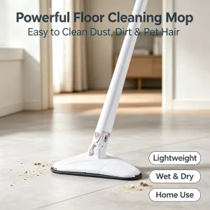 360-Degree Triangle Iron Pole Self-Wringer Mop for Dead-Corner Cleaning, Replaceable Microfiber Pad for Household Use