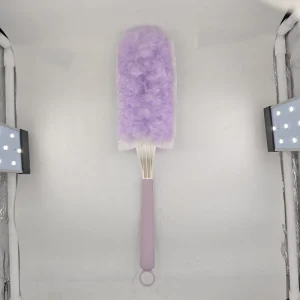360° Electrostatic Purple Duster for Car Cleaning with Plastic Handle Removable Design