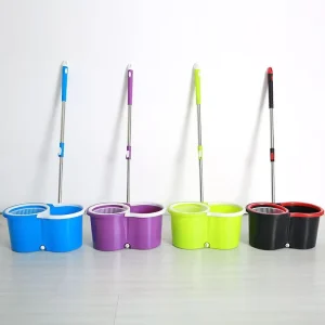 360 Spin Magic Mop and Bucket Set Mop Head Adjustable Rotating Spinning Mops Plastic Bucket Set for Floor Cleaning