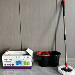 360 Spin Mop Bucket Set Foot Pedal Rotating Microfiber Floor Mop Stainless Steel Pole High Capacity Lightweight Cleaning Bucket