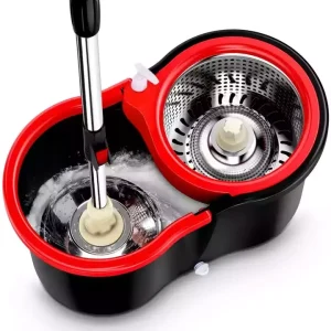 360 Spin Wash Mops With Bucket Cloth Squeeze Cleaning Bathroom Mop and Bucket Floor Microfiber Squeeze Mop