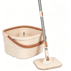 360° Steel Rod with Bucket Dirty Water Separation Mop with Self Separate Clean and Dirty Water Cleaning Living Room