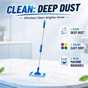 360 Swivel Head Clip Flat Mop for Hotel, Office, and Hospital Cleaning