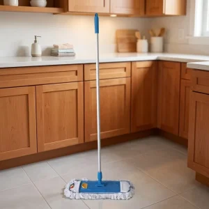 360 Swivel Industrial Dust Mop Blue Flat Mop Aluminum Handle Washable Head for Wet Dry Floor Use