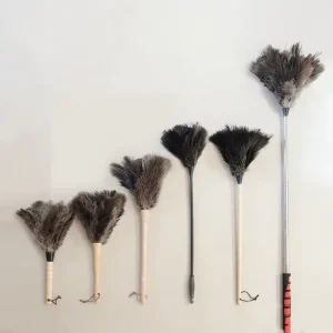 36cm 40cm 60cm Retractable Natural Wooden Handle Ostrich Feather Duster for Home and Car Cleaning