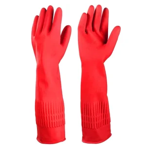 38 cm Long Net Grip Unlined Latex Household Gloves