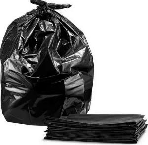 38″x60″ Black Plastic Puncture Resistant Durable Large Trash Pack Bag