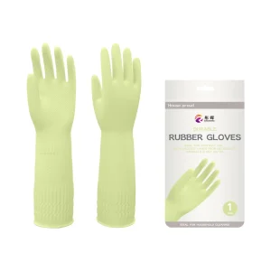 38cm 15inch Unlined Latex Cleaning Gloves Soft Comfortable Waterproof Medium Durable Kitchen Bathroom Reusable Eco Friendly