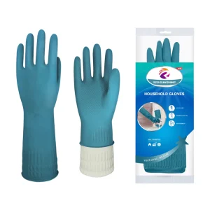 38cm Long Sleeve Reusable Waterproof Soft Thick Comfortable Household Natural Rubber Latex Gloves Anti Slip Kitchen Cleaning