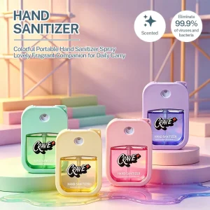 38ml Refillable Fruit Mineral Solid Hand Sanitizer with Sleeve and Hook