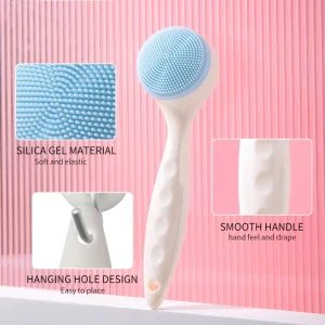 3D Double-Sided Silicone Facial Cleansing Brush with Soft Bristles, Exfoliating, and Massage Functions