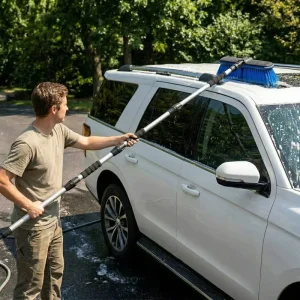 3M Telescopic Aluminum PP Handle Car Wash Brush Flow Through Solar Panel Exterior Surface Cleaning Soft Bristle ES5560