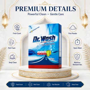 3kg Cardboard Laundry Washing Powder Soap, Stain Removal, Deep Wash for Clothes