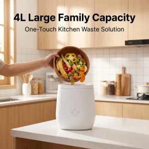 4-6 Hour Electric Kitchen Waste Composter with DC Motor and Stainless Steel Grinding Chamber for Household Use
