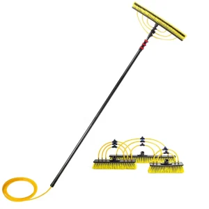 4 72FT Efficiency Solar Panel Cleaning System with Adjustable Carbon Fiber Water Fed Pole Tools