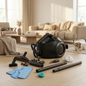 4 Bar High-Pressure Steam Cleaner with Floor Mop and Car Cleaning Function