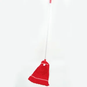 4 Color Coded Red String Mop Wear Resistant Cotton Yarn Mop Commercial Janitorial Cleaning Mop