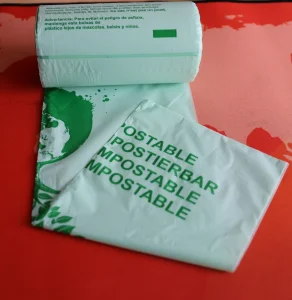 4 Gallon Biodegradable Compostable Star Seal Heat Seal Coreless Disposable T-Shirt Trash Bags on Roll EN13432 Certified