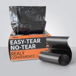 4 Gallon Biodegradable Trash Bags Drawstring 60 Count Black for Bathroom Bedroom Office and Kitchen
