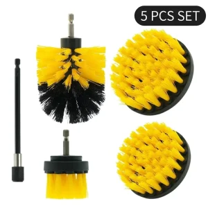 4 Piece Drill Scrubber Cleaning Brush Set with Extended Long Attachments Eco Friendly PP Material for Kitchen Grout Cleaning