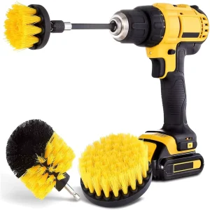 4-Piece Power Drill Rotating Cleaning Brush Set for Bathroom, Kitchen, and Tile Scrubbing