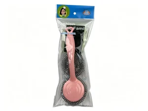 4-Piece Removable PET Cleaning Ball Set with Long-Handle Pot Brushes