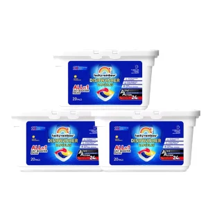 4-in-1 Antibacterial Dishwasher Capsules PVA Water-Soluble Solid for All Models