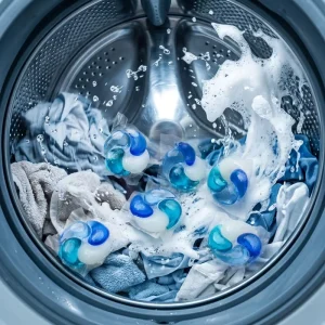 4-in-1 Disposable Laundry Detergent Pod with Fast-Dissolving Gel Beads and Floral Fruity Fragrance
