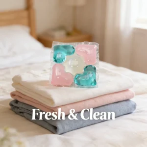 4-in-1 Disposable Laundry Detergent Pods Color Protection Stain Removal Long-Lasting Fragrance Anti-Bacterial