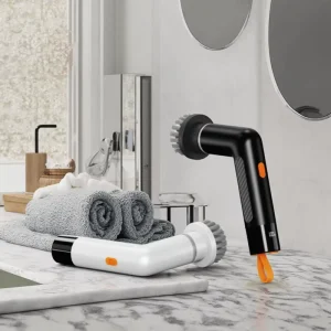 4-in-1 Electric USB Wireless Spin Scrubber with Brushes for Shoes and Kitchen Cleaning