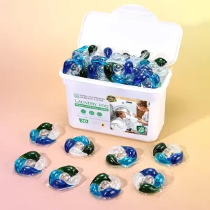 4-in-1 Laundry Pods Washing Soap Liquid Pods Fabric Softener Laundry Detergent Container Capsules