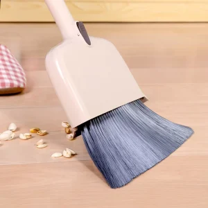 4-in-1 PET Broom & Dustpan Set With Long Handle, Self-Cleaning Teeth, and Iron Dustpan for Home Floor Sweeping