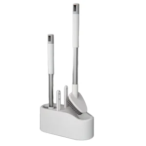 4 in 1 Toilet Brush Set Wall Mounted Bathroom Cleaning Brush Kit Hard Bristle Gap Cleaner With Drain Storage Holder for WC