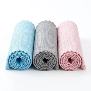 40*40cm Custom Logo Microfiber Super Absorbent Non-scratch Glass Polishing Towel Kitchen Dish Cleaning Rag Fish Scale Cloth