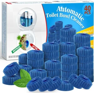 40 Pack Toilet Bowl Cleaner Tablets Blue Automatic Toilet Tank Cleaners Long Lasting Household Toilet Cleaners