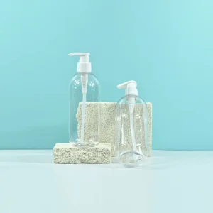 400ml Transparent Shoulder Shampoo Body Wash Hand Sanitizer Bottle Lotion Pump PET Plastic Silk Screen Printing