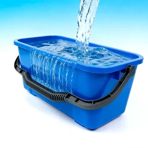 40kg Does Not Deform 12L Blue Bucket With Window Glass Cleaning Kit PP Plastic Bucket Squeegee Portable for Water Customizable