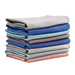 40x40cm Lint free Window Mirrors Microfiber Polishing Antibacterial Towel Quick drying Absorbent Microfiber Glass Cloths